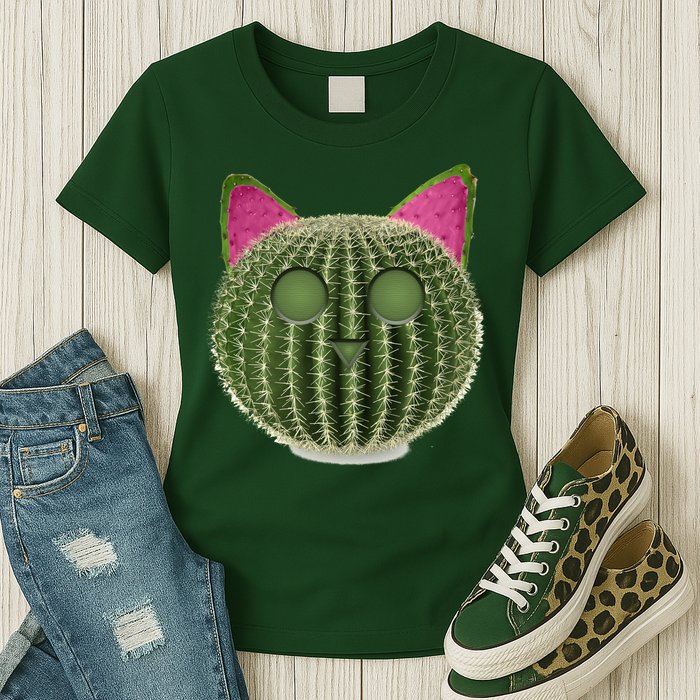Watermelon Cactus Cat Catcus Womens T-Shirt