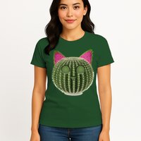Watermelon Cactus Cat Catcus Womens T-Shirt