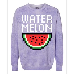 Watermelon Pixelated Retro Colorblast Crewneck Sweatshirt