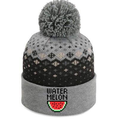 Watermelon Pixelated Retro The Baniff Cuffed Pom Beanie