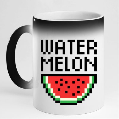 Watermelon Pixelated Retro 11oz Black Color Changing Mug