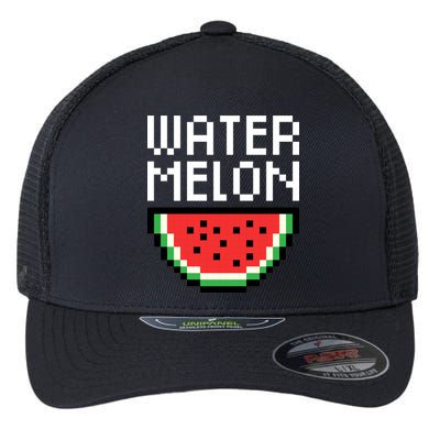 Watermelon Pixelated Retro Flexfit Unipanel Trucker Cap