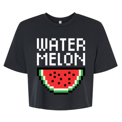 Watermelon Pixelated Retro Bella+Canvas Jersey Crop Tee