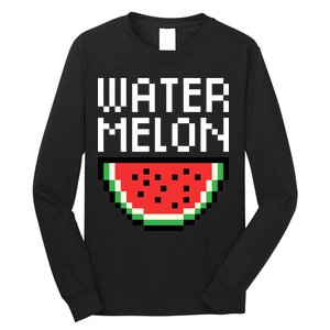 Watermelon Pixelated Retro Long Sleeve Shirt