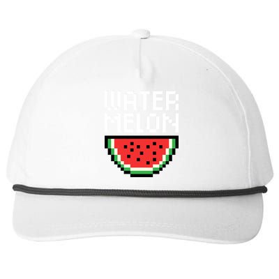 Watermelon Pixelated Retro Snapback Five-Panel Rope Hat