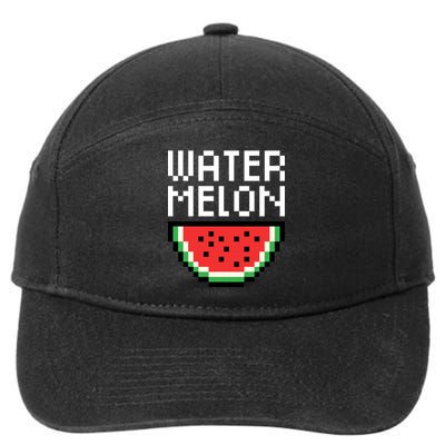 Watermelon Pixelated Retro 7-Panel Snapback Hat