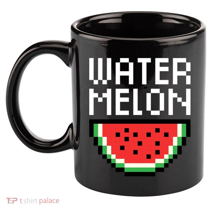 Watermelon Pixelated Retro 11oz C Handle Ceramic Mug