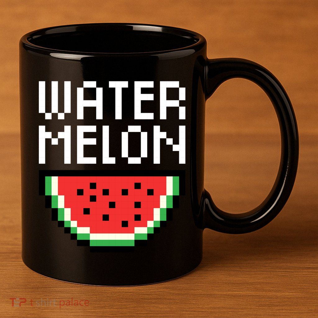 Watermelon Pixelated Retro 11oz C Handle Ceramic Mug
