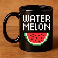 Watermelon Pixelated Retro 11oz C Handle Ceramic Mug