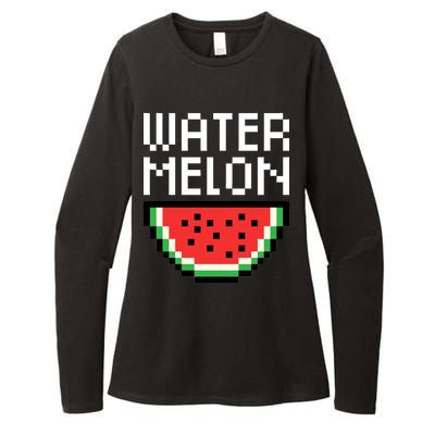 Watermelon Pixelated Retro Womens CVC Long Sleeve Shirt