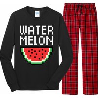 Watermelon Pixelated Retro Long Sleeve Pajama Set