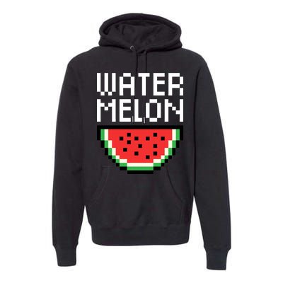 Watermelon Pixelated Retro Premium Hoodie