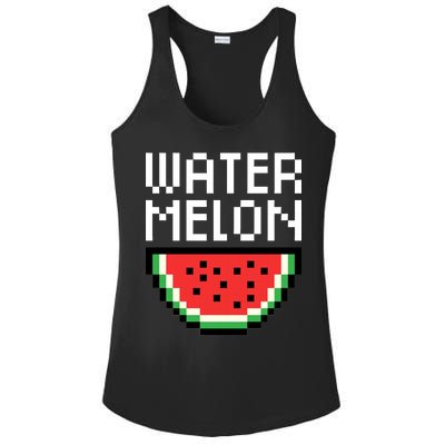 Watermelon Pixelated Retro Ladies PosiCharge Competitor Racerback Tank