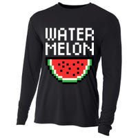 Watermelon Pixelated Retro Cooling Performance Long Sleeve Crew