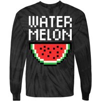 Watermelon Pixelated Retro Tie-Dye Long Sleeve Shirt