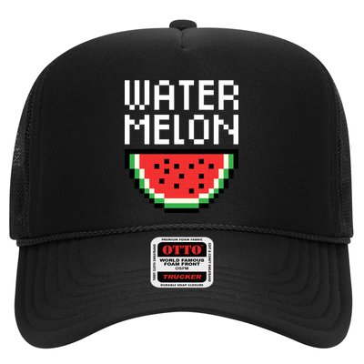 Watermelon Pixelated Retro Trucker Hat