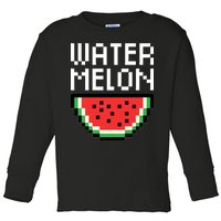 Watermelon Pixelated Retro Toddler Long Sleeve Shirt