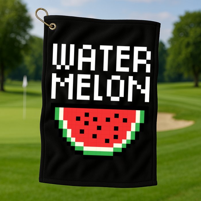 Watermelon Pixelated Retro Golf Towel