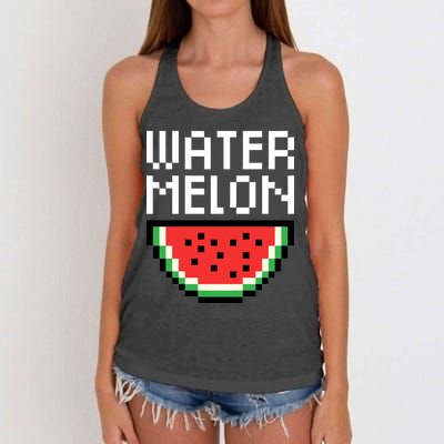 Watermelon Pixelated Retro Women's Knotted Racerback Tank