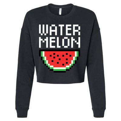 Watermelon Pixelated Retro Cropped Pullover Crew