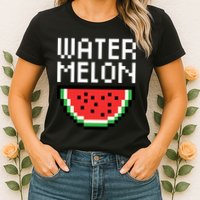 Watermelon Pixelated Retro Womens T-Shirt