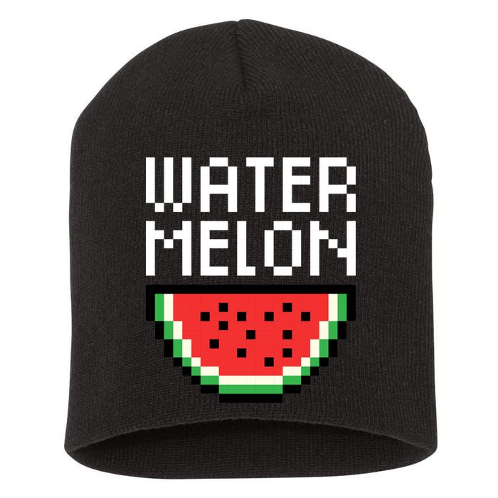 Watermelon Pixelated Retro Short Acrylic Beanie