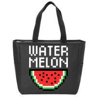 Watermelon Pixelated Retro Zip Tote Bag