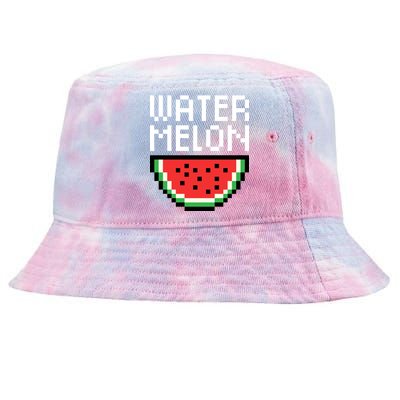 Watermelon Pixelated Retro Tie-Dyed Bucket Hat