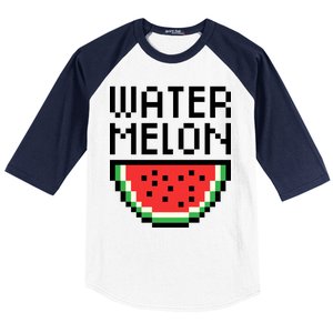 Watermelon Pixelated Retro Baseball Sleeve Shirt