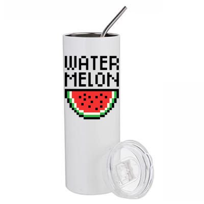 Watermelon Pixelated Retro Stainless Steel Tumbler