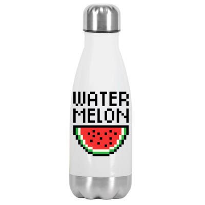 Watermelon Pixelated Retro Stainless Steel Insulated Water Bottle