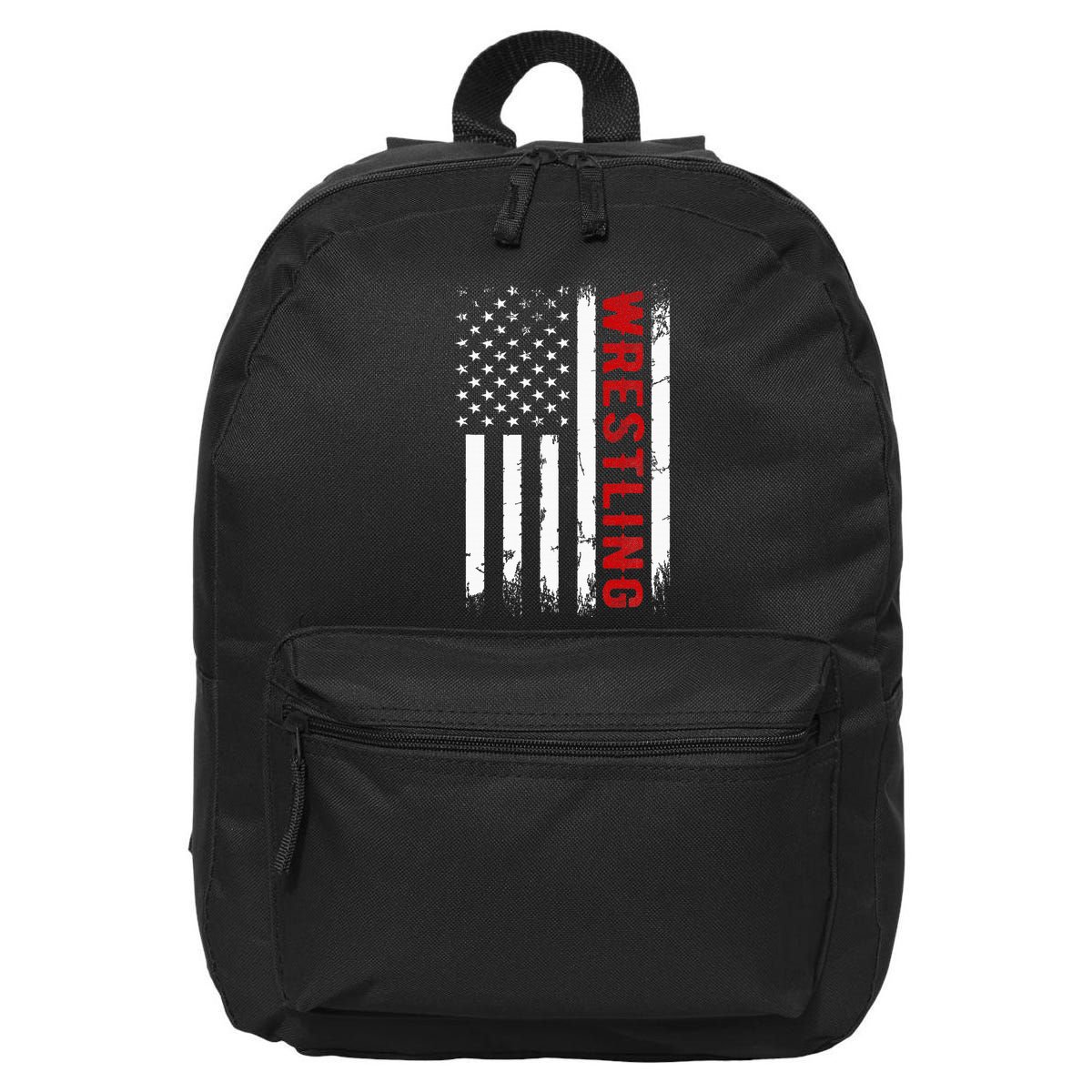 Wrestling American Usa Flag 16 in Basic Backpack