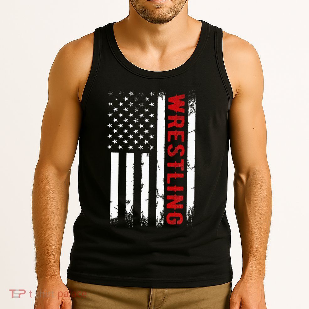 Wrestling American Usa Flag Tank Top