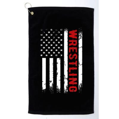 Wrestling American Usa Flag Golf Towel