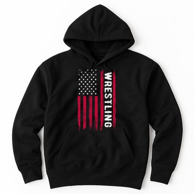 Wrestling American Usa Flag Funny Wrestle Boy Wrestling Hoodie