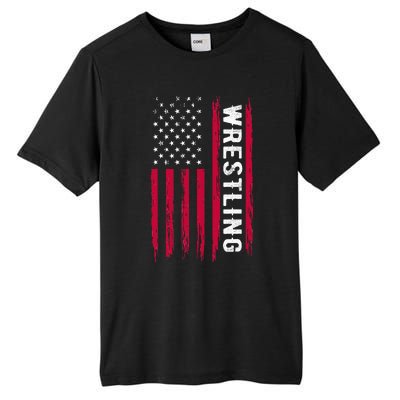 Wrestling American Usa Flag Funny Wrestle Boy Wrestling Tall Fusion ChromaSoft Performance T-Shirt