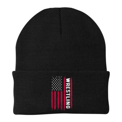 Wrestling American Usa Flag Funny Wrestle Boy Wrestling Beanie