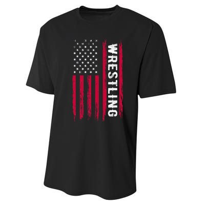 Wrestling American Usa Flag Funny Wrestle Boy Wrestling Performance Sprint T-Shirt