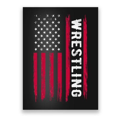 Wrestling American Usa Flag Funny Wrestle Boy Wrestling Poster