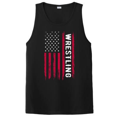 Wrestling American Usa Flag Funny Wrestle Boy Wrestling PosiCharge Competitor Tank