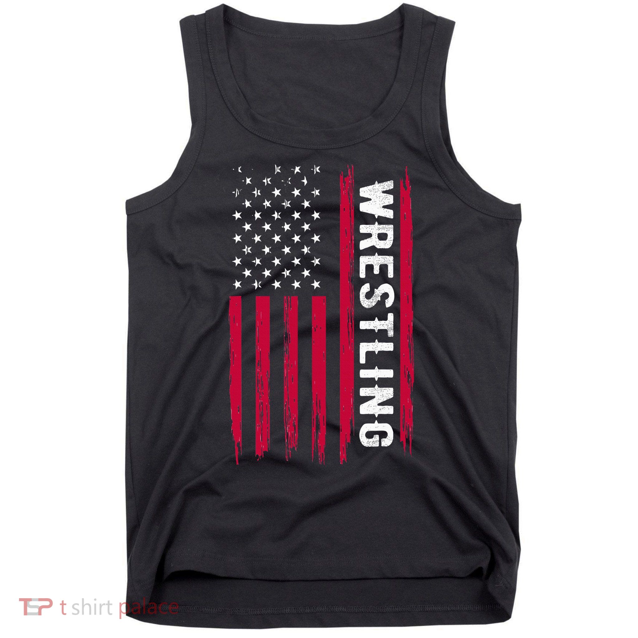Wrestling American Usa Flag Funny Wrestle Boy Wrestling Tank Top
