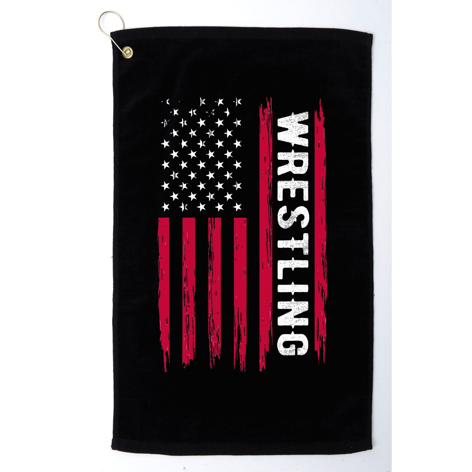 Wrestling American Usa Flag Funny Wrestle Boy Wrestling Golf Towel