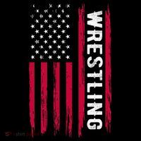 Wrestling American Usa Flag Funny Wrestle Boy Wrestling Women's V-Neck T-Shirt