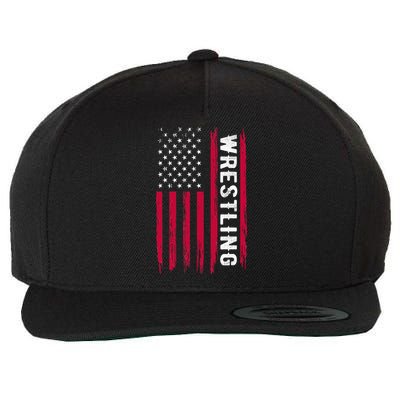 Wrestling American Usa Flag Funny Wrestle Boy Wrestling Wool Snapback Cap