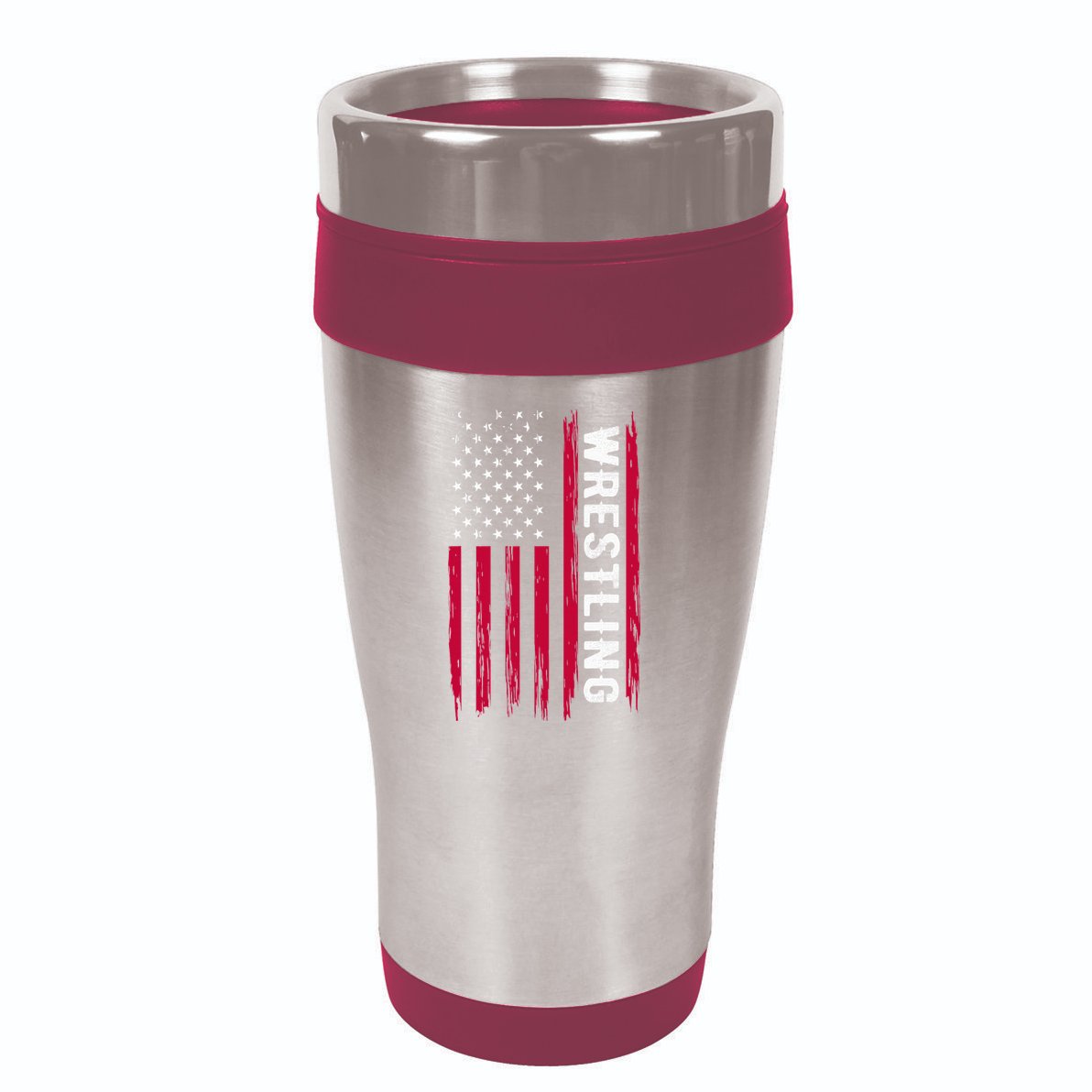 Wrestling American Usa Flag Funny Wrestle Boy Wrestling 16oz Travel Tumbler