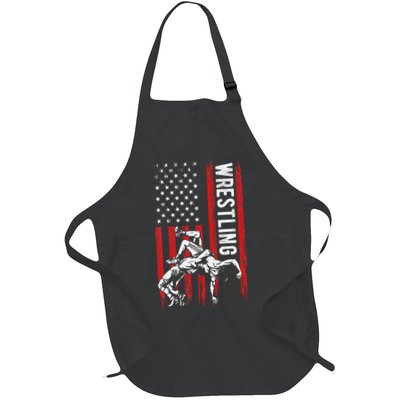 Wrestling American Usa Flag Funny Wrestle Wrestling Apron