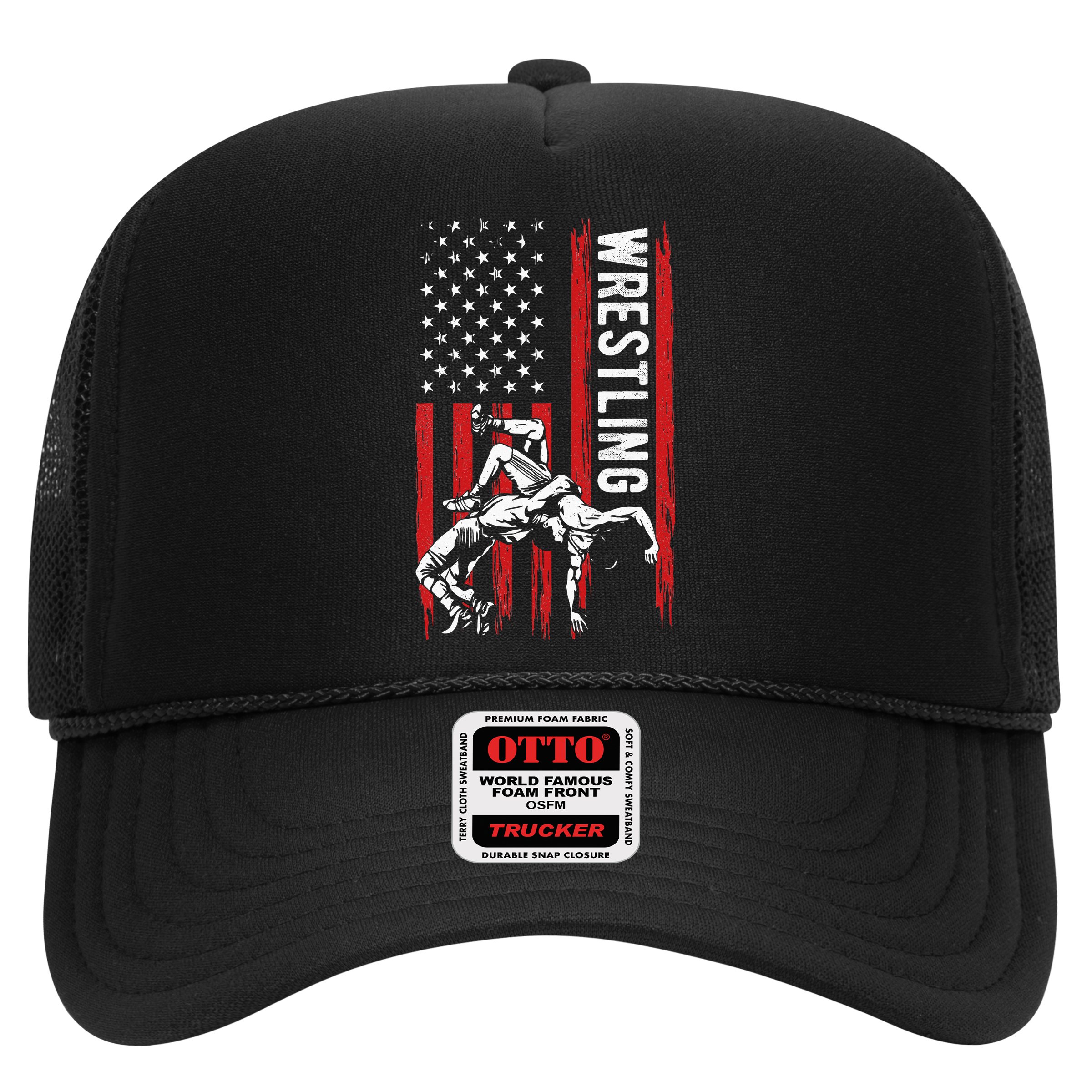 Wrestling American Usa Flag Funny Wrestle Wrestling Hat