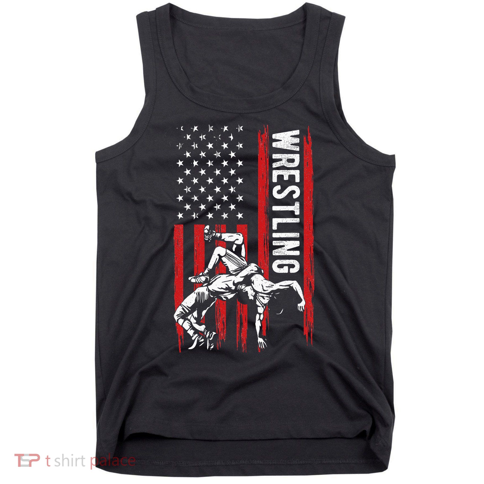 Wrestling American Usa Flag Funny Wrestle Wrestling Tank Top