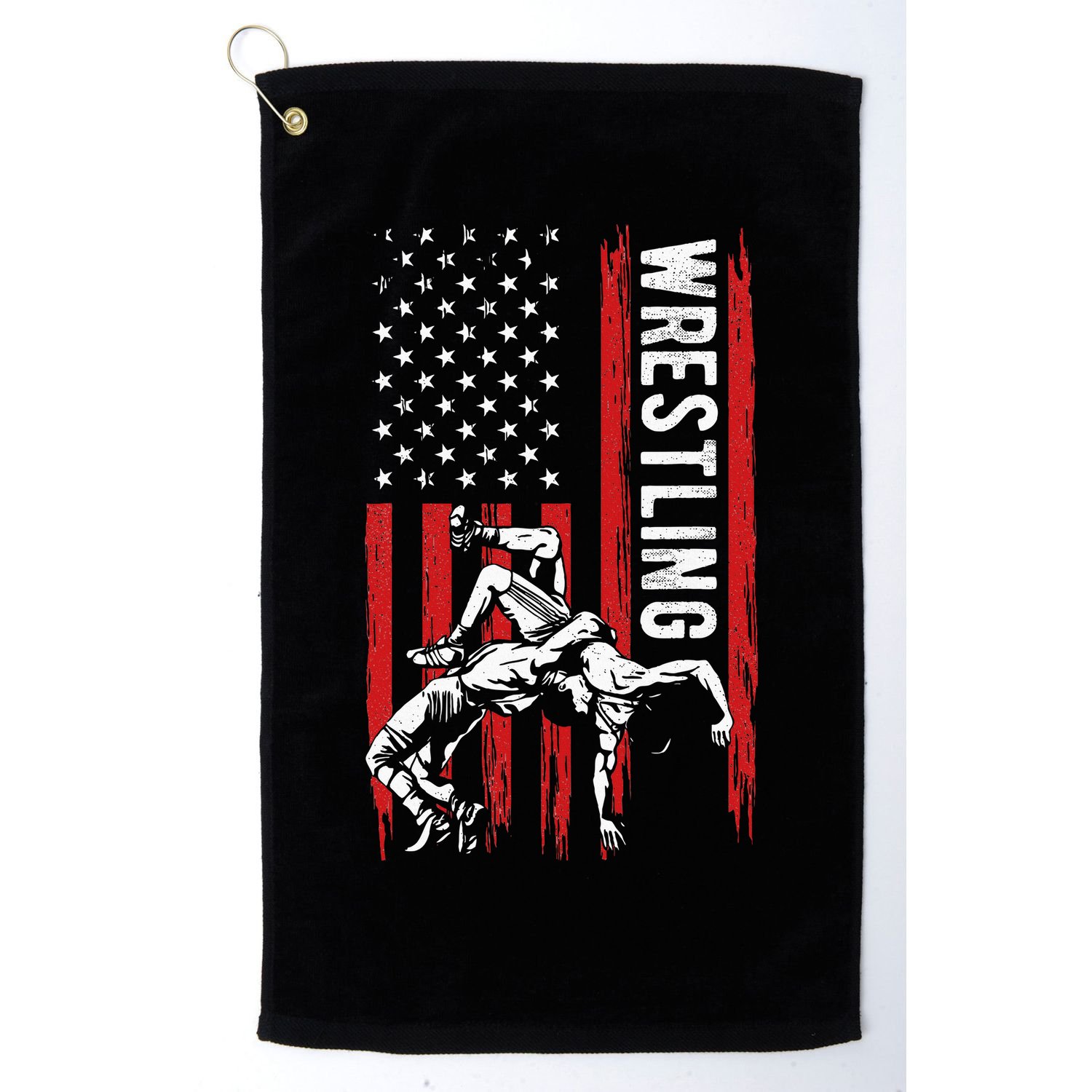 Wrestling American Usa Flag Funny Wrestle Wrestling Golf Towel