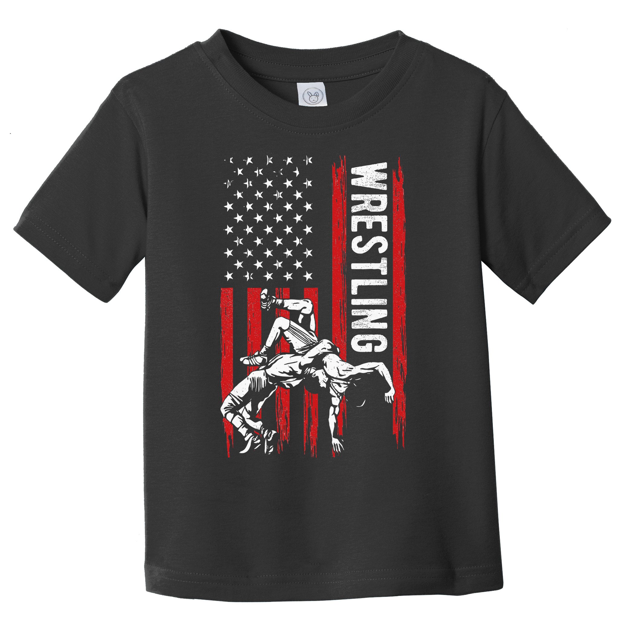 Wrestling American Usa Flag Funny Wrestle Wrestling Toddler T-Shirt